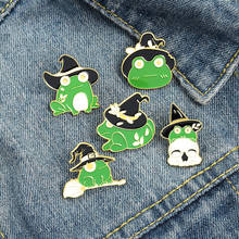 Creative New Product Wizard Hat Frog Brooch Student Cute Cartoon Frog Skull All-match Clothing Accessories Gifts For Children 2024 - buy cheap