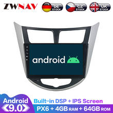 Android 9 IPS Screen PX6 DSP For Hyundai Solaris accent Verna 2011 Car No DVD GPS Multimedia Player Head Unit Radio Audio Stereo 2024 - buy cheap