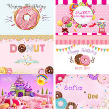 Тема пончик фоны для фотографии день рождения вечеринка Декор-баннер сладкий шоколад дети 1-й фон для фотосъемки на день рождения фотосессия 2024 - купить недорого