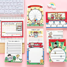 Cute Cartoon Girl Memo junkJourna Check List /Weekly Plan To Do List Sticky Note Memo Pads Korean Stationery Notepad 2024 - buy cheap
