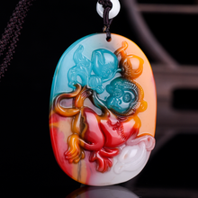 Fashion Colorful Jade Zodiac monkey Pendant Necklace Jewellery Chinese Hand-Carved Relax Healing Women Man Luck Gift Free Rope 2024 - buy cheap