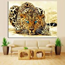 Pintura abstracta de animales en lienzo para ver leopardo, carteles e impresiones de presa, arte de pared para sala de estar, decoración del hogar, Cuadros 2024 - compra barato