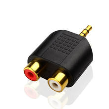 Adaptador de entrada de áudio 3.5mm, conector macho estéreo para 2 rca adaptador fêmea m/f y, conector rca de cabo de áudio 3.5mm 2024 - compre barato