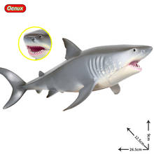 Oenux, figuras de ação originais de animais do mar megalodon, action figure de animais da vida marinha, grande tubarão branco, brinquedo oena para crianças 2024 - compre barato