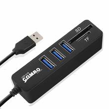3 Ports USB 2.0 SD/TF Card Reader Hub Adapter Splitter Combo for Computer Laptop USB Expander Computer Accessories dropship 2024 - buy cheap