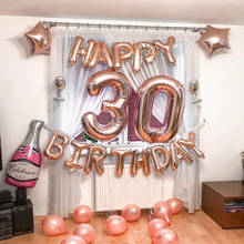 Розовое золото, цифры, буквы, воздушные шары, 15 шт., 16 дюймов, на день рождения, 18, 21, 30, 40, 50 лет, для взрослых, для дня рождения, вечеринки, украшения 2024 - купить недорого