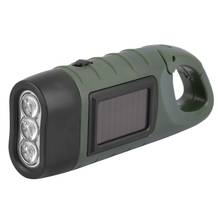 2021 NEW Hand Held Crank Dynamo Solar Power Rechargeable LED Flashlight 3-LED  For Camping Hiking Climing 2024 - buy cheap