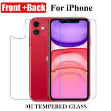 Película de vidrio templado frontal y trasero para iphone, Protector de pantalla para iPhone 11 Pro, XS, Max, X, XR, 7, 8 Plus, 6, 6S Plus, 11 Pro Max 2024 - compra barato