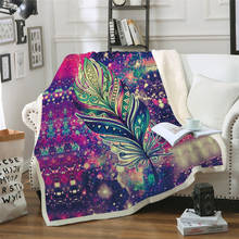 Ropa de cama a la moda, manta de invierno de plumas de cielo Digital 3D, gruesa, terciopelo bohemio, de felpa, 150x130, 1500x200 2024 - compra barato