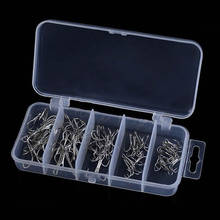 50pcs/box various size high carbon steel three anchor hook triple hooks box combo set fishing tackle 2024 - buy cheap