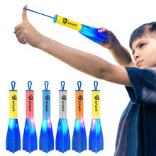 D-FantiX светодиодный пенопласт пальчиковые ракеты, Рогатка Летающая Игрушка «Ракета» для детей на открытом воздухе кемпинг светящиеся вечерние сувениры подарочная упаковка из 6 с 2024 - купить недорого