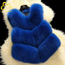 Inverno fofo casaco de pele do falso de alta qualidade grosso imitado raposa casaco feminino quente outwear moda feminina colete 2024 - compre barato