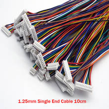 Conector de cabo 1.25mm, conector de fio eletrônico único jst 2/3/4/5/6/pin 10cm diy line 28awg, 1 peça 2024 - compre barato