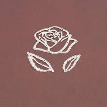Molde de metal com flor de rosa para scrapbooking, forma de corte, estêncil artesanal para cartão de papel, gravação em relevo para artesanato 2021 2024 - compre barato