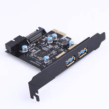 Super speed PCI-E a USB 3,0, con 2 puertos USB, tarjeta de expansión PCI Express, conector de alimentación de 19 pines, compatible con PCIE 1X 4X 8X 16X 2024 - compra barato