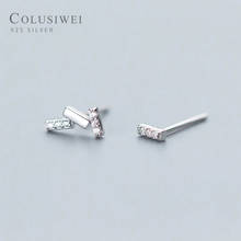 Colusiwei Trendy New 925 Sterling Silver Asymmetric Design Exquisite Stud Earrings for Women Engagement Jewelry Accessories 2024 - buy cheap