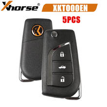 5PCS/LOT Xhorse XKTO00EN Wire Remote Key VVDI2 For Toyota Type 3 Buttons Universal Remote Key 2024 - buy cheap