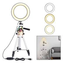 7.9 Inch LED Ring Light Photography Lighting Selfie Lamp USB Dimmable With Tripod Mobile Holder For Video Live Photo Studio 2024 - buy cheap