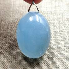 Genuine Natural Blue Ice Aquamarine Pendant Women Man Love 28x21x13mm Water Drop Clear Stone Fashion Necklace Pendant AAAAA 2024 - buy cheap