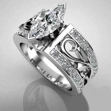 Requintado luxo losango anel incrustado zircon engagement glamour dia dos namorados presente mulher moda criativa jóias atacado 2024 - compre barato