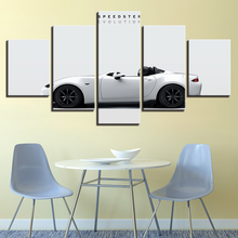 Arte de parede em tela 5 peças branca impressões, posteres de carro esportivo, imagens modulares, decoração de casa, sala de estar, pinturas de decoração 2024 - compre barato