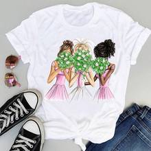 Women Clothing Cartoon Sister Friends Love Fashion Print Graphic Summer Short Sleeve Female Clothes Tops Tees Tshirt T-Shirt 2024 - buy cheap