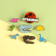 Dinosaur Element Lapel Pins CLEVER GIRL Colorful Simple cartoon Brooches Badges Backpack Enamel pins Jewelry Gifts For Friends 2024 - buy cheap