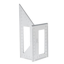 Régua quadrada multifuncional de 45/90 graus, régua de medição de ângulo, liga de alumínio para carpintaria, ferramenta de régua 2024 - compre barato