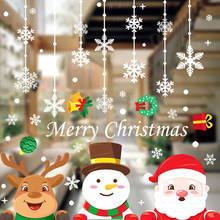 2020 Merry Christmas Window Stickers Decorations For Home Wall Door Glass Stickers 2021 New Year Home Decals Decoration Murals 2024 - buy cheap