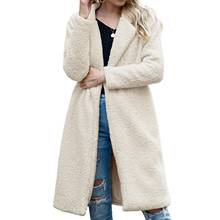 Winter Women Faux Fleece Long Sleeve Warm Coat Cardigan Knee-length Overcoat 2024 - buy cheap