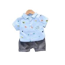 Nueva ropa de verano para bebés, traje para niños, camisa con patrón de dibujos animados, pantalones cortos, 2 unids/set, ropa Casual para niños pequeños, chándales para niños 2024 - compra barato