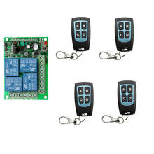 Sistema de controle remoto sem fio dc 12v 4 canais 4ch rf, transmissor + receptor à prova d'água, 315/433 mhz, jog, alternância