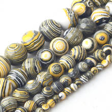 Cuentas redondas sueltas de piedra Natural de malaquita amarilla para fabricación de joyas, accesorios de pulsera Diy, hebra de 15 pulgadas, 4, 6, 8, 10, 12mm, venta al por mayor 2024 - compra barato
