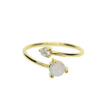 Classic Women Wedding Rings SIMPLE DESIGN Gold Color Cubic Zirconia Opal Gem Engagement Ring Female Jewelry Gift Party 2024 - buy cheap