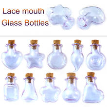 8PCS  Light Purple Vials Glass Bottle Blank Empty Wishing Message Bottles  With Cork Stopper Tiny Small 2024 - buy cheap