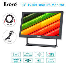 Eyoyo-monitor de 13 polegadas em13a, ips, hdmi, bnc, fhd, 1080p, 16:9, tela lcd com vga, av, usb, alto-falante para dvd, pc, sistema de segurança para laptop 2024 - compre barato