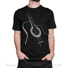 Verano de manga corta Camiseta de moda envío gratis guitarra acústica de los hombres de impresión camiseta Haus 2024 - compra barato