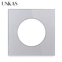 UNKAS Free Combination Single Gray Tempered Crystal Glass Panel Grey Modules DIY Matching For Wall Socket Switch 2024 - buy cheap