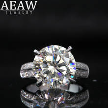 AEAW-Anillo de moissanita de Plata de Ley 925 de corte redondo, grandes 4,0 CT, tamaño completos, Original, joyería deslumbrante para mujer 2024 - compra barato