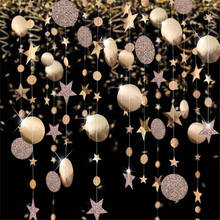 Decoraciones navideñas para el hogar, guirnaldas de papel de copo de nieve, estrella brillante de 4M, colgante de Año Nuevo 2020, adornos de Papá Noel Kerst 2024 - compra barato