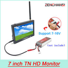 Tela lcd tft para drone, 5.8g, 48 canais, 7 polegadas, tn hd, 1024*600, suporte para monitor fpv, bateria para rc, lancher, transmissor, controle remoto 2024 - compre barato