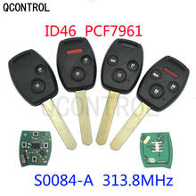 QCONTROL-llave remota de coche, 313MHz/313,8 MHz para Honda S0084-A Accord CIVIC STREAM con Chip ID46 (7961) 2024 - compra barato