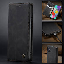 Матовый Магнитный Флип-кейс для Samsung Galaxy A51, кожаный чехол-бумажник для Samsung A71 A50 A70 A40 A81 A91 A70S A30 A10 A20 S, чехол 2024 - купить недорого