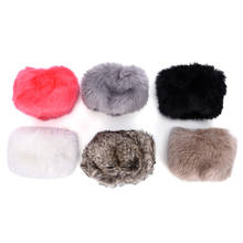 Fashion Faux Rabbit Fur Sleeve Cuff Cover Elastic Oversleeve Cuff Winter Warm Wristbands Women's Autumn Wrist Gloves  15*10 cm 2024 - buy cheap
