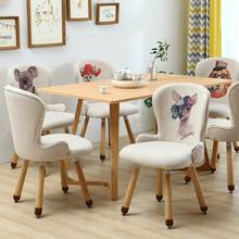 Simple Nordic desk chair solid wood dining chair study dessert shop comb makeup stool learning computer chair home 2024 - buy cheap