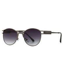 2020 Роскошные брендовые дизайнерские модные стимпанк Солнцезащитные очки для мужчин и женщин винтажные градиентные металлические весенние оправы Солнцезащитные очки для женщин UV400 2024 - купить недорого