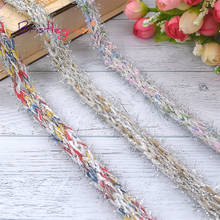 BRISTLEGRASS 1 Yard 5/8" 15mm Silver Glitter Rainbow Yarn Braided Crochet Lace Trims Macrame Ribbons Pillow Costume Sewing Craft 2024 - buy cheap
