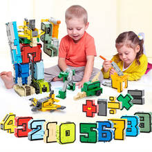 Transformer de letras en inglés, Robot del alfabeto, figura de acción educativa creativa, modelo de bloques de construcción, juguetes de regalo 2024 - compra barato