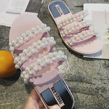 Luxury String Beads Summer Women Sandals Flat Slides Platform Slippers Beach Flip Flops Casual Ladies Shoes Zapatos De Mujer 2024 - buy cheap