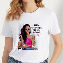 Camiseta hipster para mujer, remera Harajuku con estampado de chicas de belleza, Top blanco de manga corta con cuello redondo, ropa para mujer 2019 2024 - compra barato